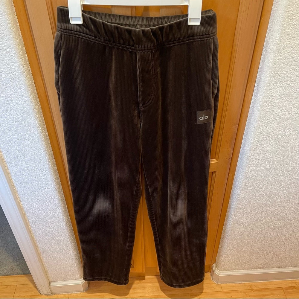 ALO Yoga Brown Wide Leg Velour Pants Size XS